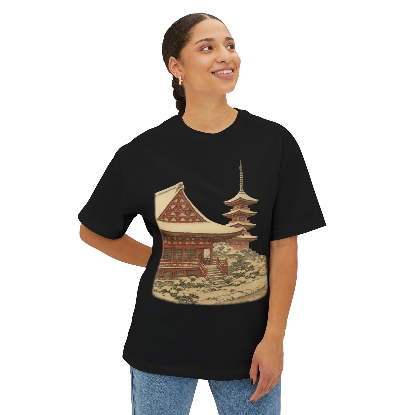 Vintage Japanese Temple Unisex Oversized Tee