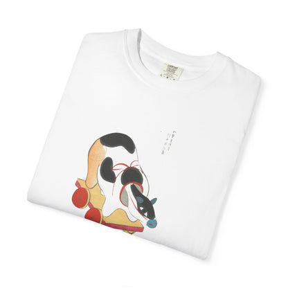 Playful Cat T-Shirt, Unisex Tee, Garment-Dyed, Unique Animal Art, Gift for Cat Lovers, Casual Wear, Fun Fashion