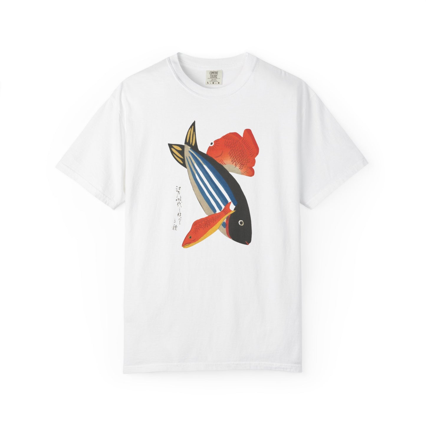 Japanese Artistic Fish Graphic T-Shirt, Unique Tee for Aquatic Lovers, Beach Wear, Gift for Fishermen, Casual Everyday Style