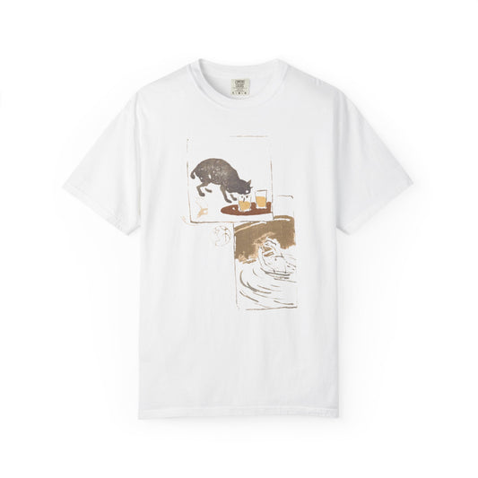 Whimsical Cat T-Shirt, Cozy Animal Tee, Perfect Gift for Cat Lovers, Casual Unisex Top, Pet-Themed Apparel