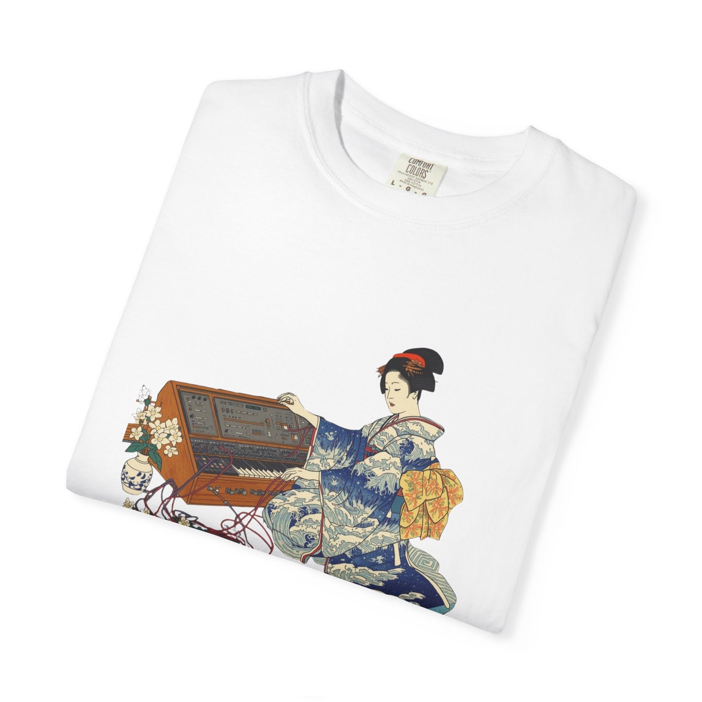 Garment-Dyed T-Shirt with Elegant Japanese Design, Vintage Tee, Unique Gift for Art Lovers, Casual Wear, Unisex Apparel