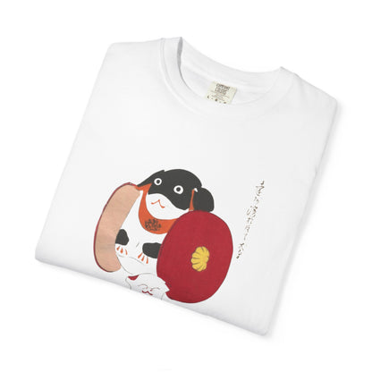 Cute Cat Design Unisex Garment-Dyed T-shirt, Pet Lover Tee, Casual Wear, Gift for Cat Owners, Unique Artwork T-shirt