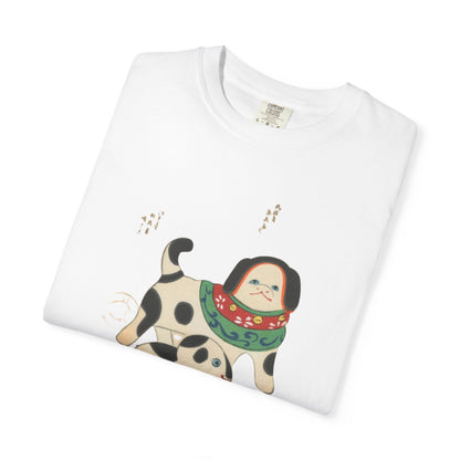 Playful Dog-Themed Unisex Garment-Dyed T-Shirt, Cute Pet Lover Apparel, Gift for Dog Owners, Casual Wear, Animal Lover Shirt