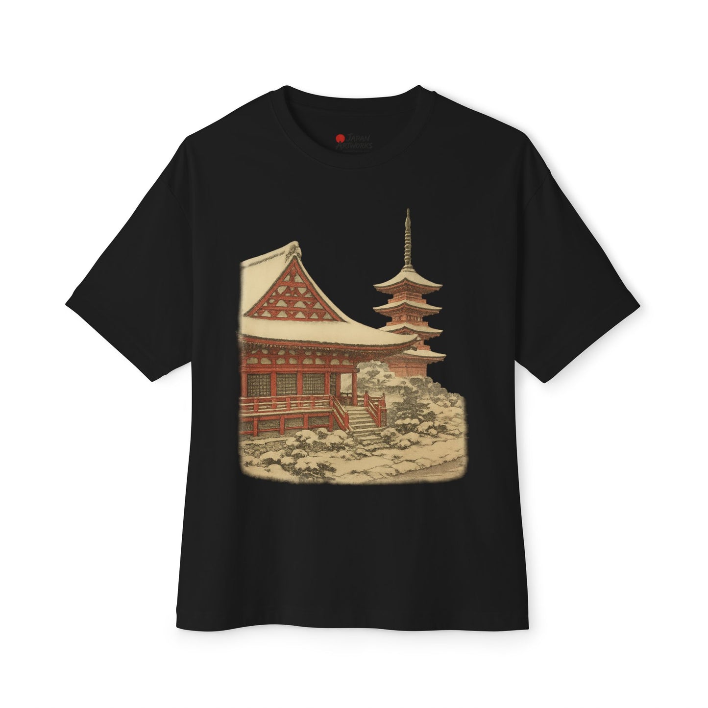 Vintage Japanese Temple Unisex Oversized Tee