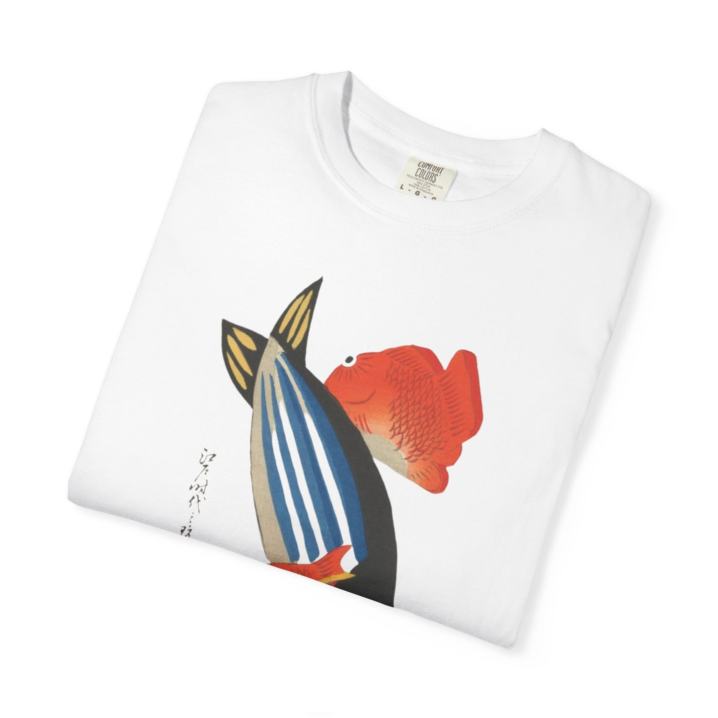 Japanese Artistic Fish Graphic T-Shirt, Unique Tee for Aquatic Lovers, Beach Wear, Gift for Fishermen, Casual Everyday Style