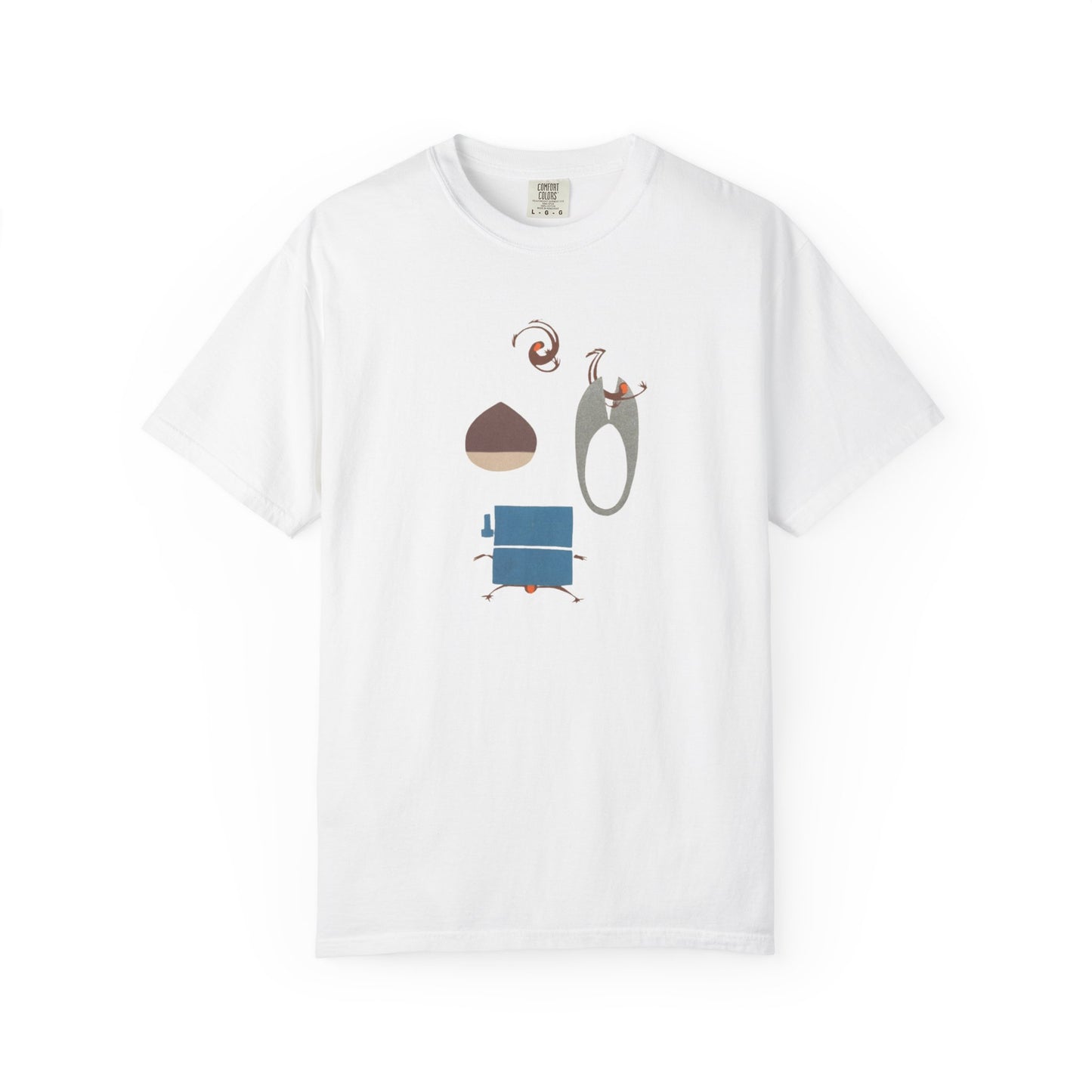 Whimsical Garment-Dyed T-shirt, Unique Graphic Tee, Fun Casual Wear, Gift for Art Lovers, Summer Style, Everyday Comfort