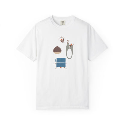 Whimsical Garment-Dyed T-shirt, Unique Graphic Tee, Fun Casual Wear, Gift for Art Lovers, Summer Style, Everyday Comfort