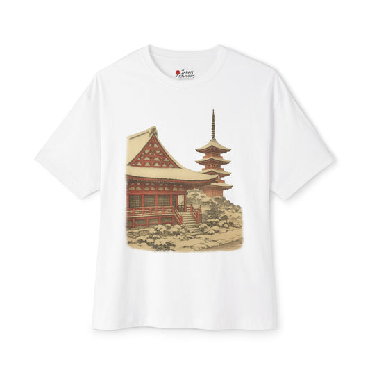 Vintage Japanese Temple Unisex Oversized Tee