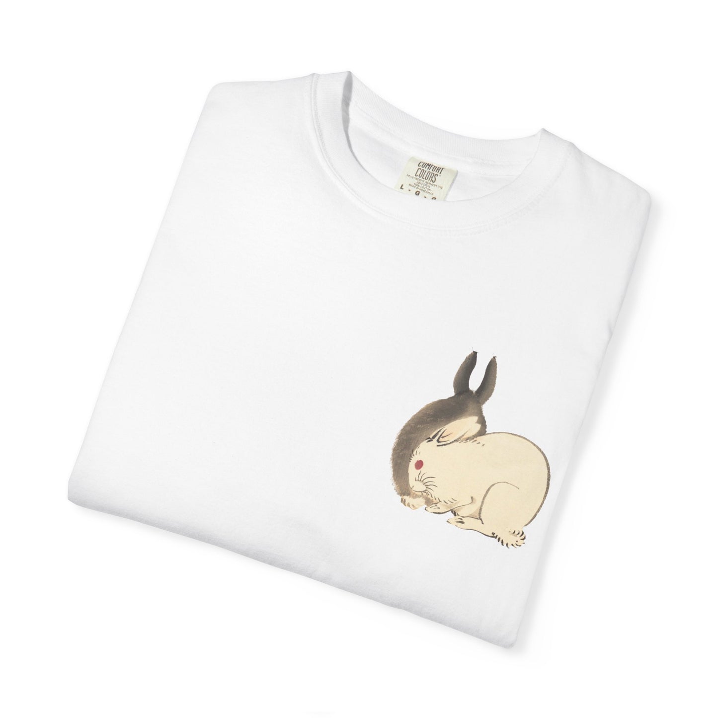 Cute Rabbit Illustration Unisex T-Shirt, Relaxed Fit Tee, Casual Outfit, Animal Lover Gift, Gift for Easter, Spring Fashion