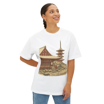 Vintage Japanese Temple Unisex Oversized Tee