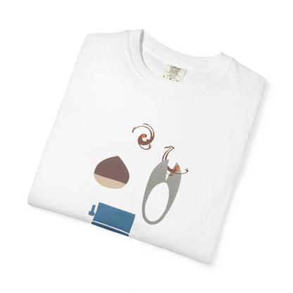 Whimsical Garment-Dyed T-shirt, Unique Graphic Tee, Fun Casual Wear, Gift for Art Lovers, Summer Style, Everyday Comfort