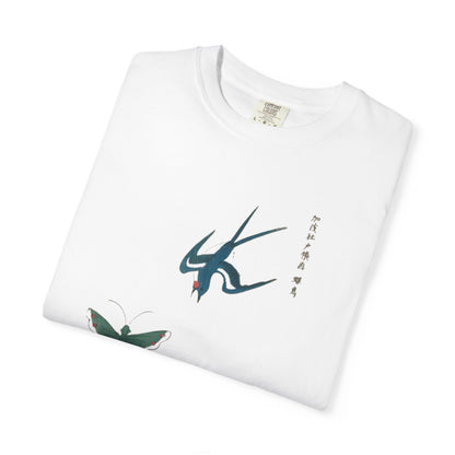 Japanese Butterfly Vibes Unisex Garment-Dyed T-shirt, Casual Wear, Summer Fashion, Eco-Friendly Gift, Nature Lover's Tee